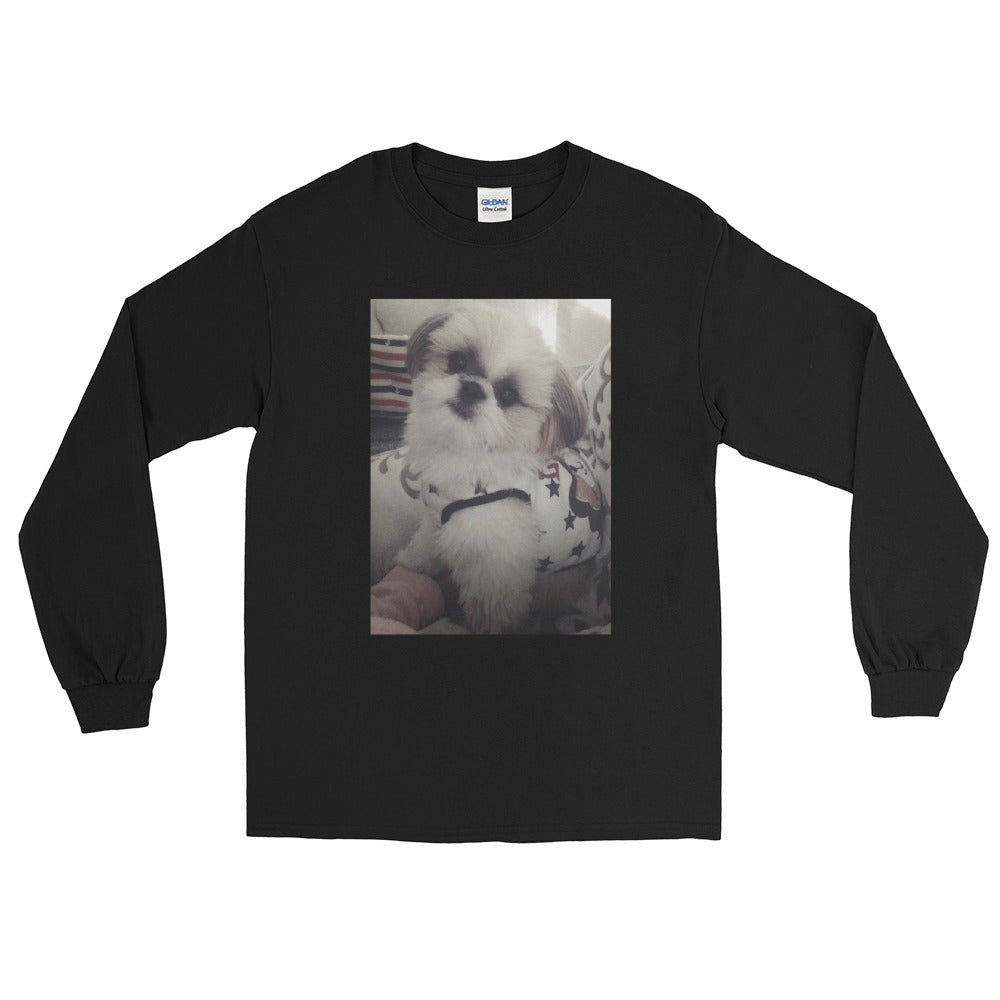 マイルくん Shih-Tzu メンズ長袖Tシャツ