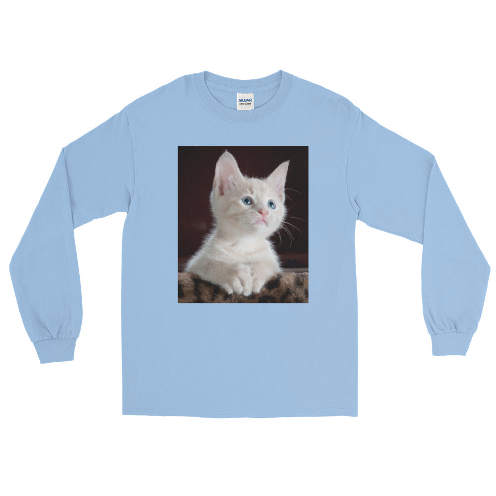 Kitten-looking-up メンズ長袖Tシャツ