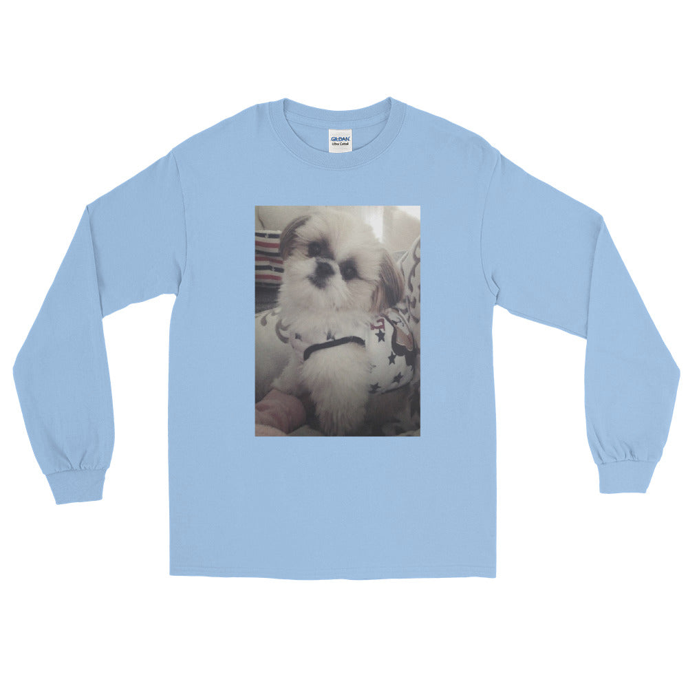 マイルくん Shih-Tzu メンズ長袖Tシャツ
