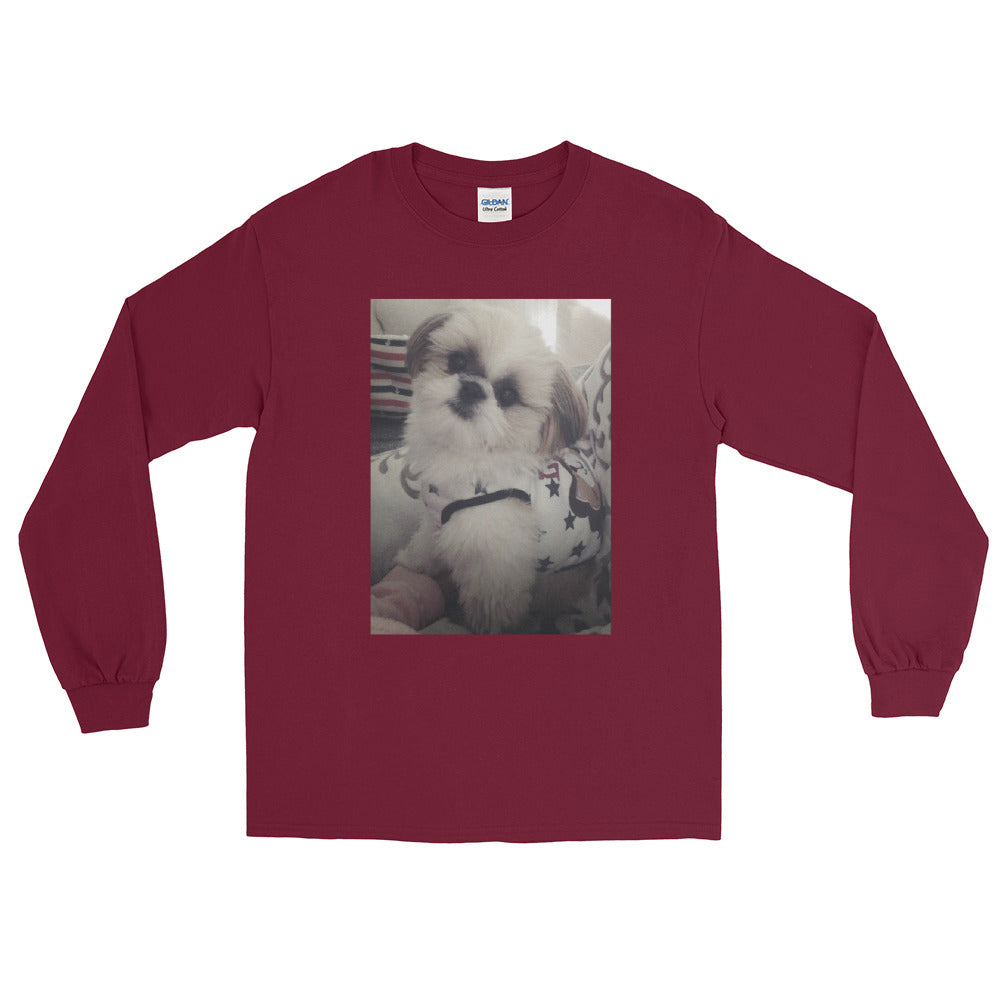 マイルくん Shih-Tzu メンズ長袖Tシャツ
