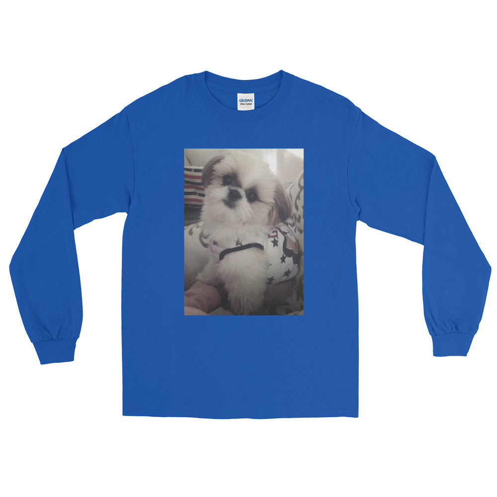 マイルくん Shih-Tzu メンズ長袖Tシャツ