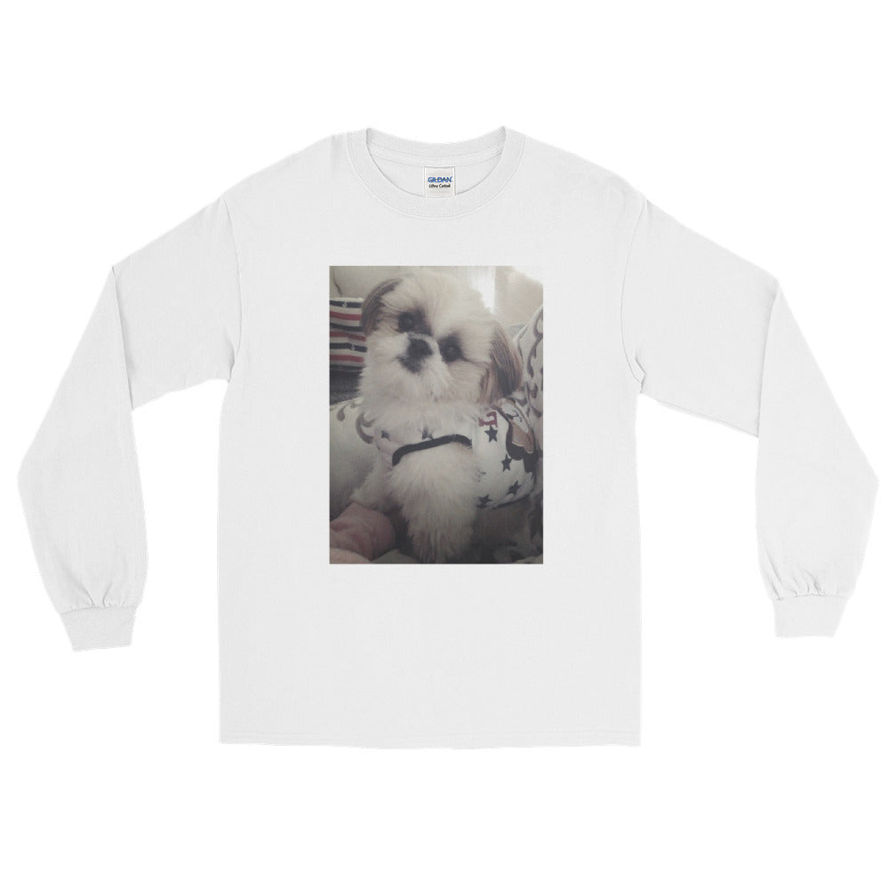 マイルくん Shih-Tzu メンズ長袖Tシャツ