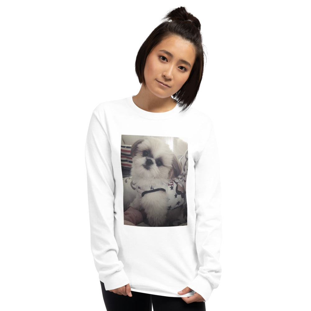 マイルくん Shih-Tzu メンズ長袖Tシャツ