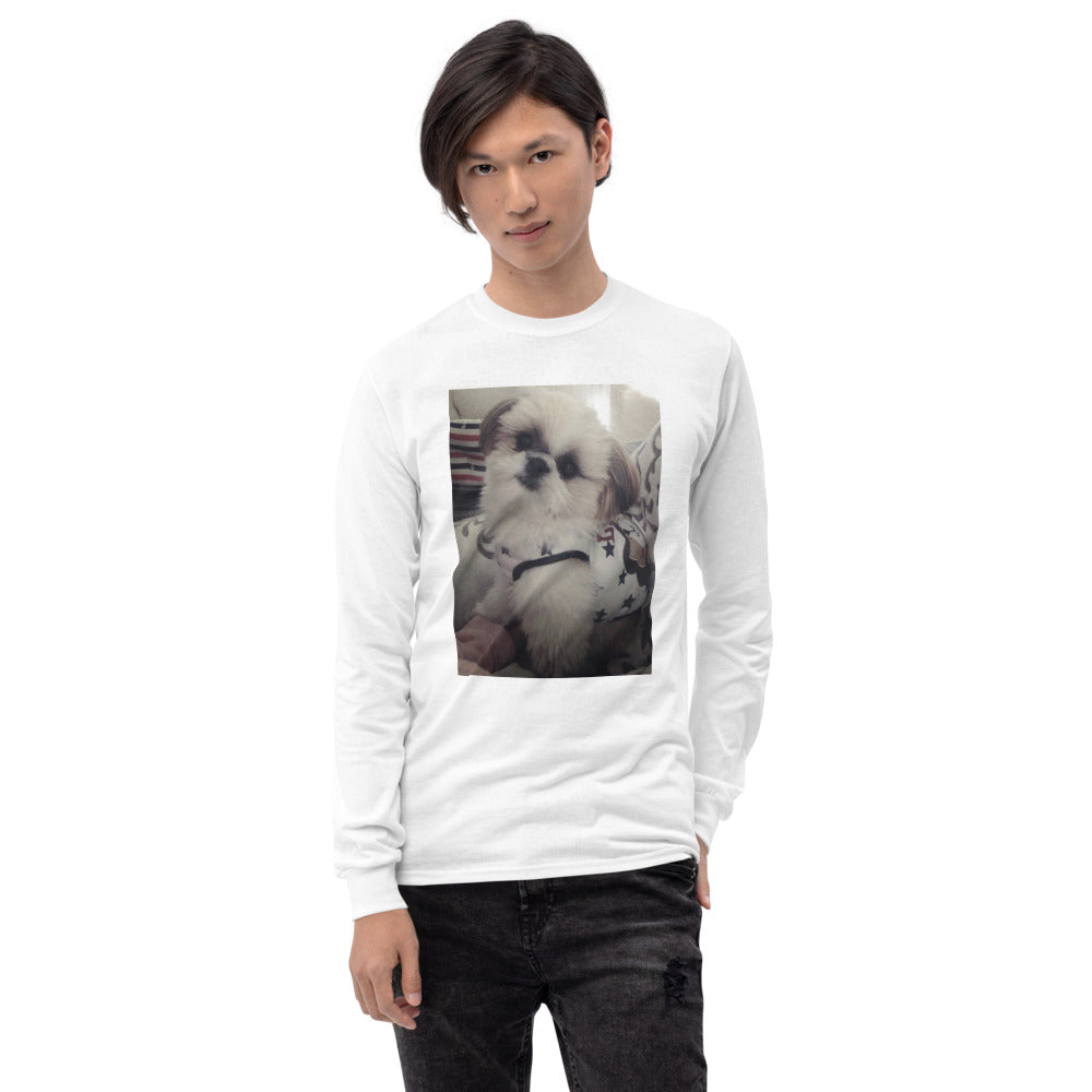 マイルくん Shih-Tzu メンズ長袖Tシャツ