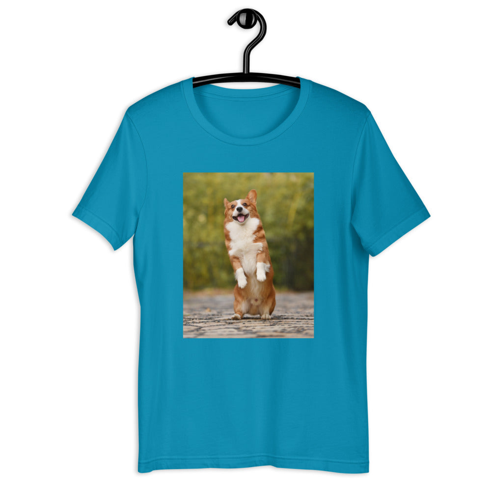 Standing-corgi 半袖ユニセックスTシャツ