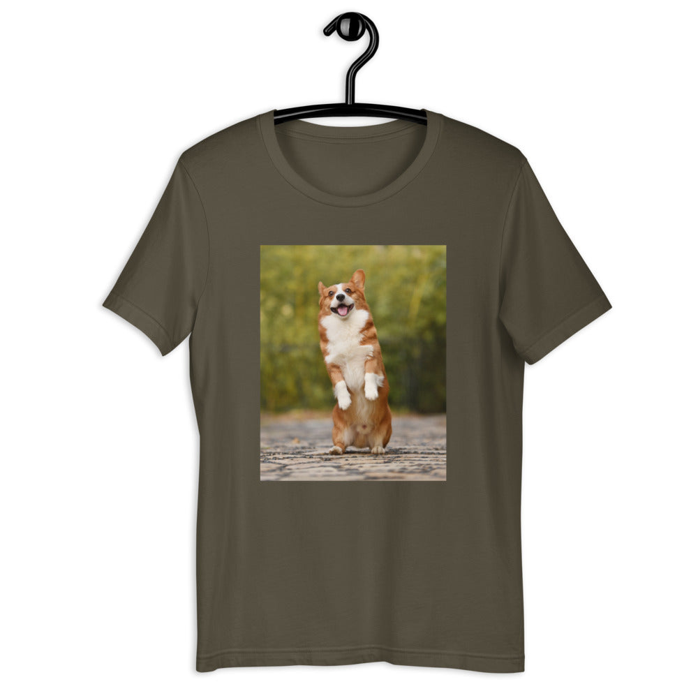 Standing-corgi 半袖ユニセックスTシャツ