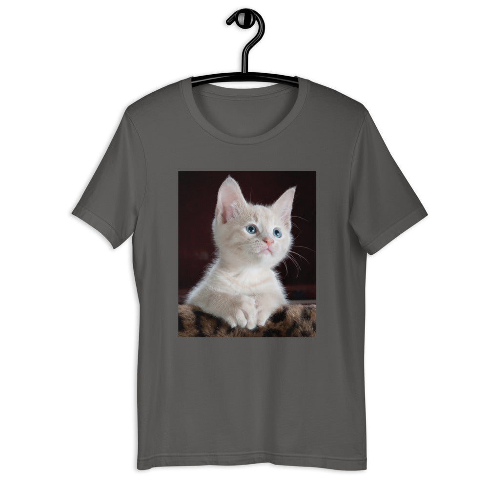Kitten-looking-up 半袖ユニセックスTシャツ
