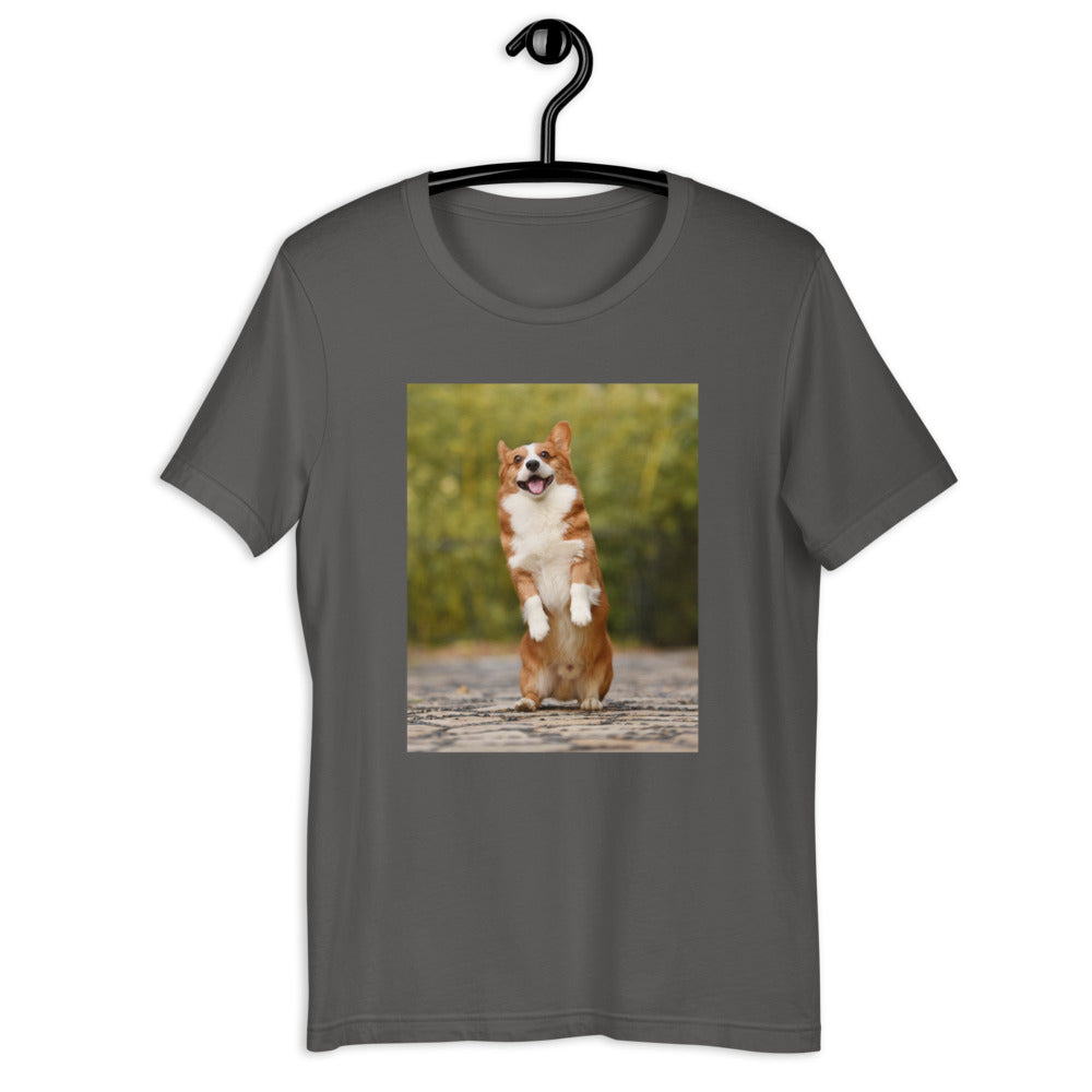 Standing-corgi 半袖ユニセックスTシャツ