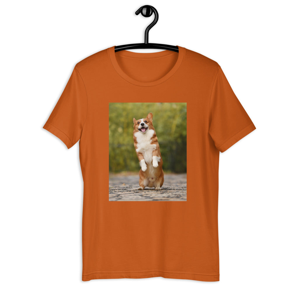 Standing-corgi 半袖ユニセックスTシャツ