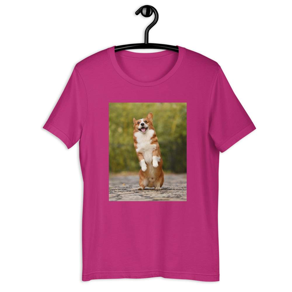 Standing-corgi 半袖ユニセックスTシャツ