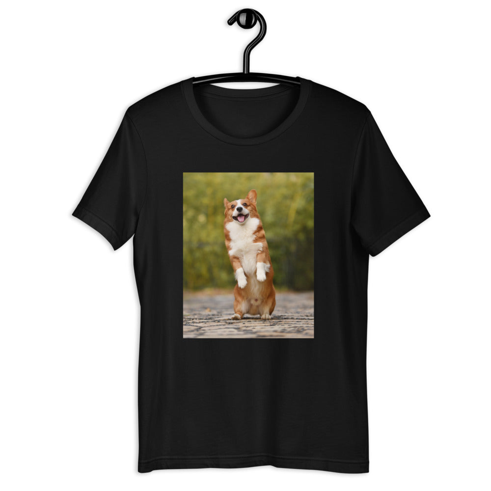 Standing-corgi 半袖ユニセックスTシャツ