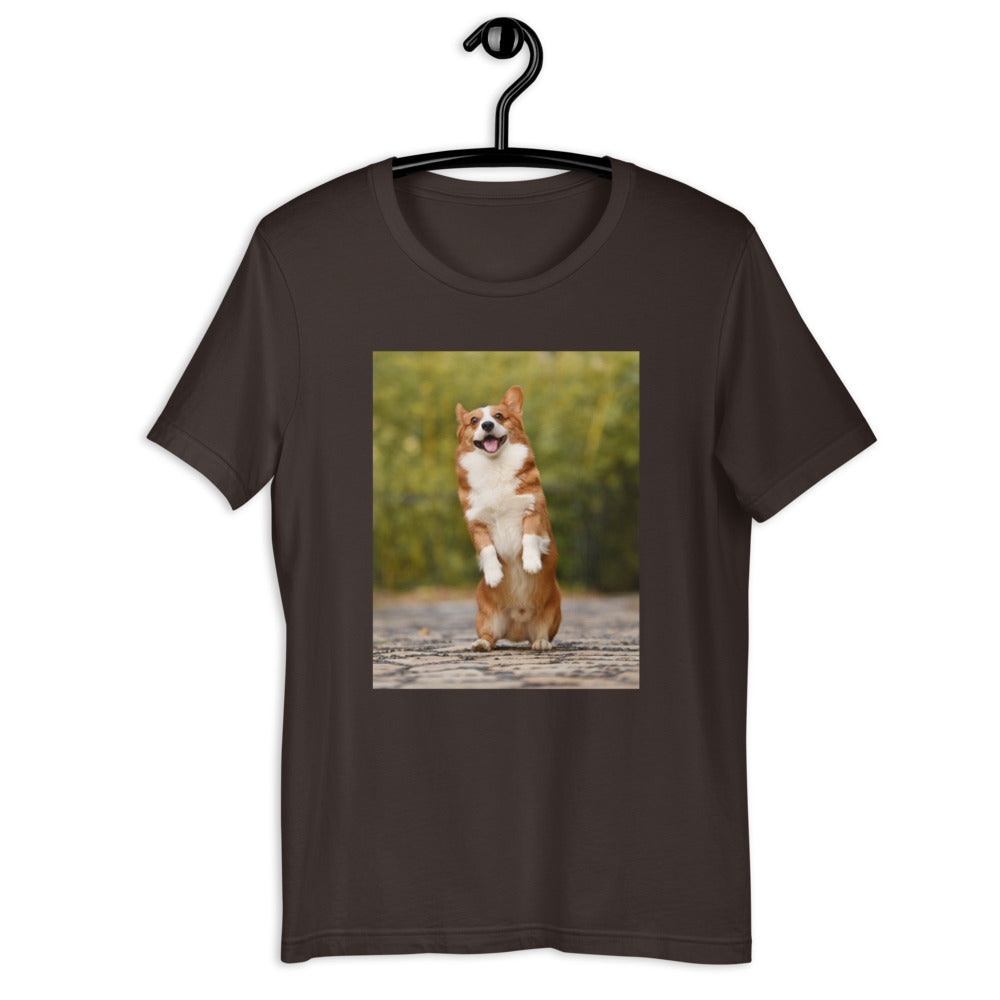 Standing-corgi 半袖ユニセックスTシャツ
