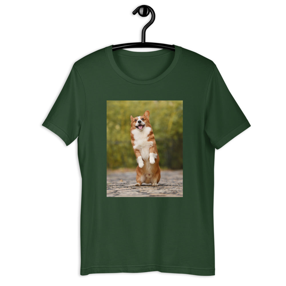Standing-corgi 半袖ユニセックスTシャツ