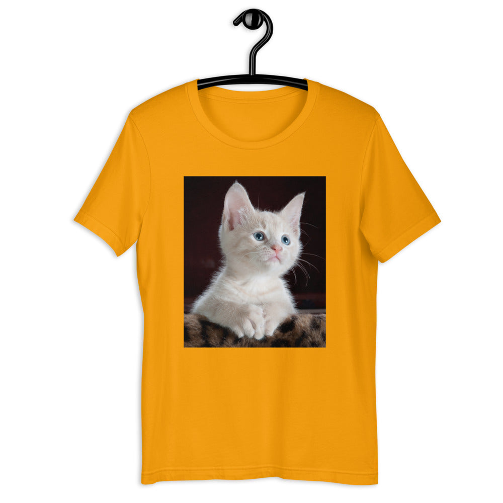 Kitten-looking-up 半袖ユニセックスTシャツ