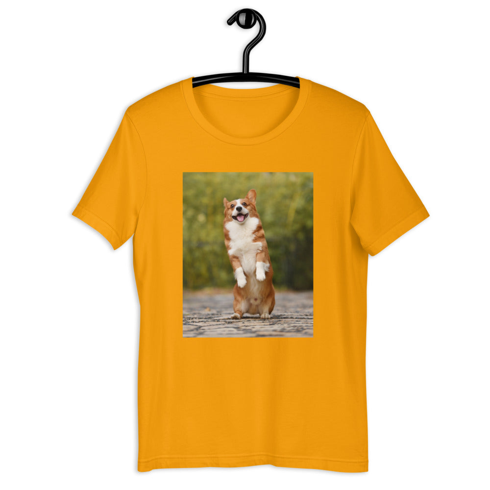 Standing-corgi 半袖ユニセックスTシャツ