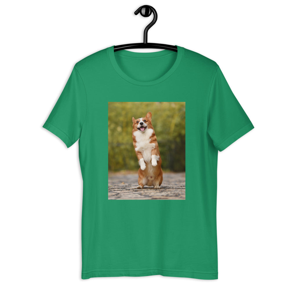 Standing-corgi 半袖ユニセックスTシャツ