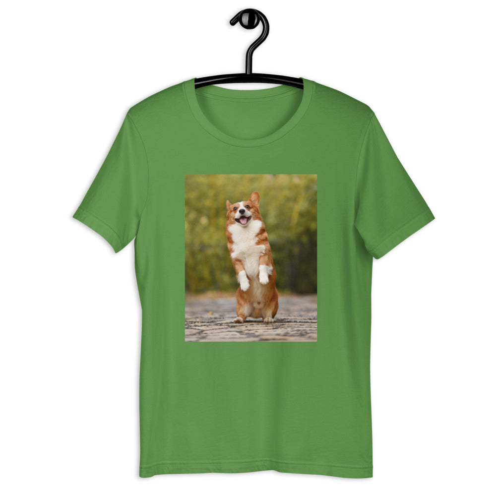 Standing-corgi 半袖ユニセックスTシャツ