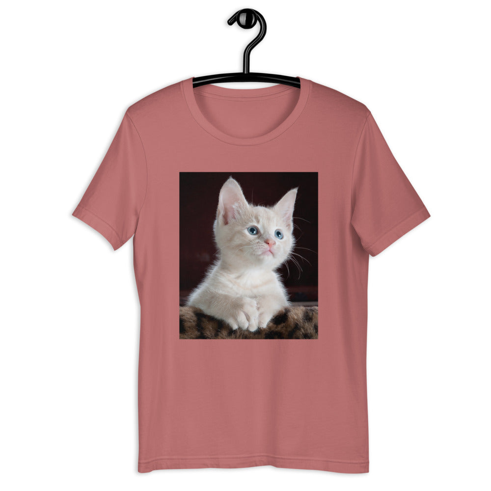 Kitten-looking-up 半袖ユニセックスTシャツ