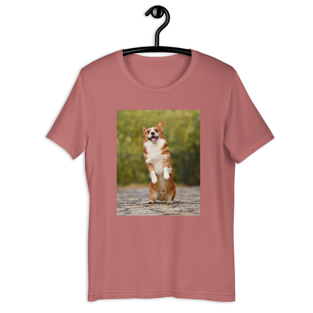 Standing-corgi 半袖ユニセックスTシャツ