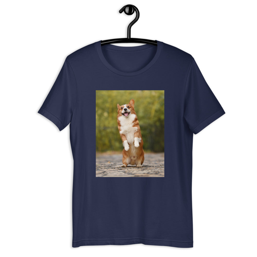 Standing-corgi 半袖ユニセックスTシャツ