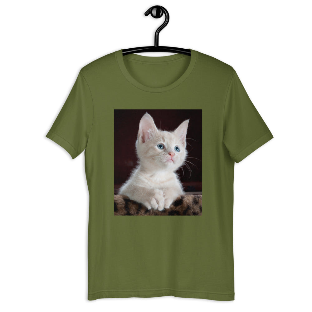Kitten-looking-up 半袖ユニセックスTシャツ