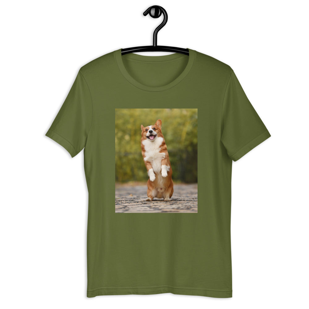 Standing-corgi 半袖ユニセックスTシャツ