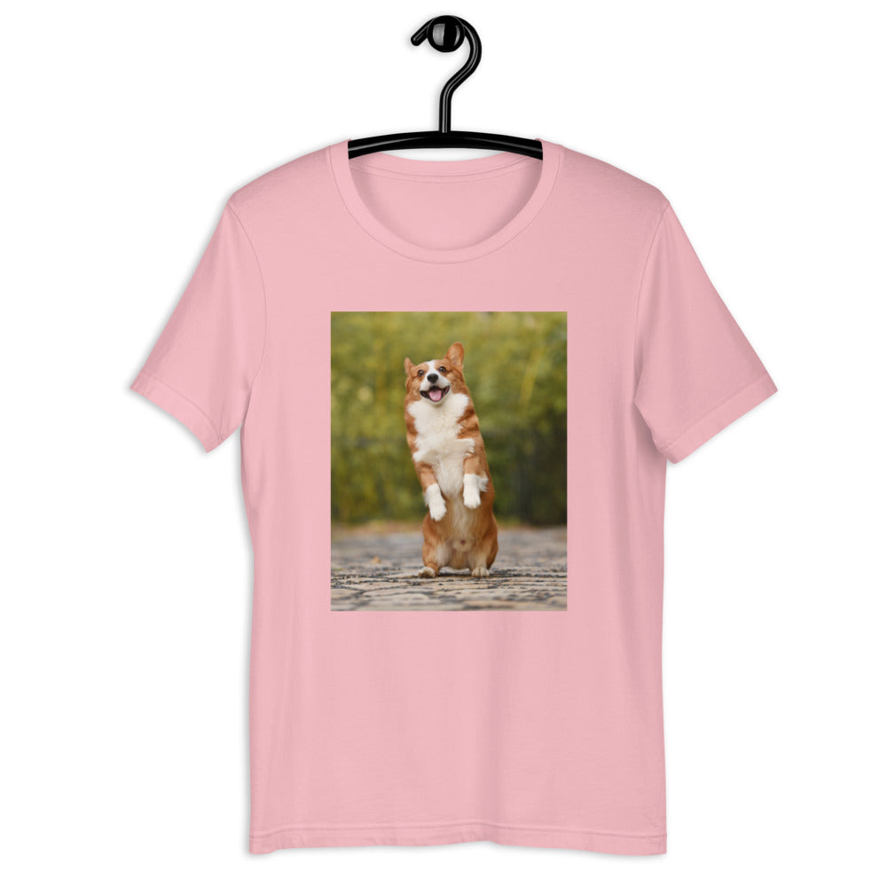 Standing-corgi 半袖ユニセックスTシャツ