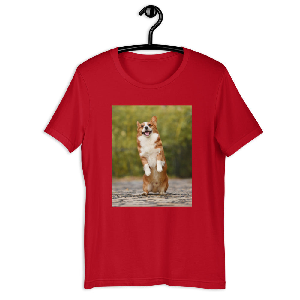 Standing-corgi 半袖ユニセックスTシャツ