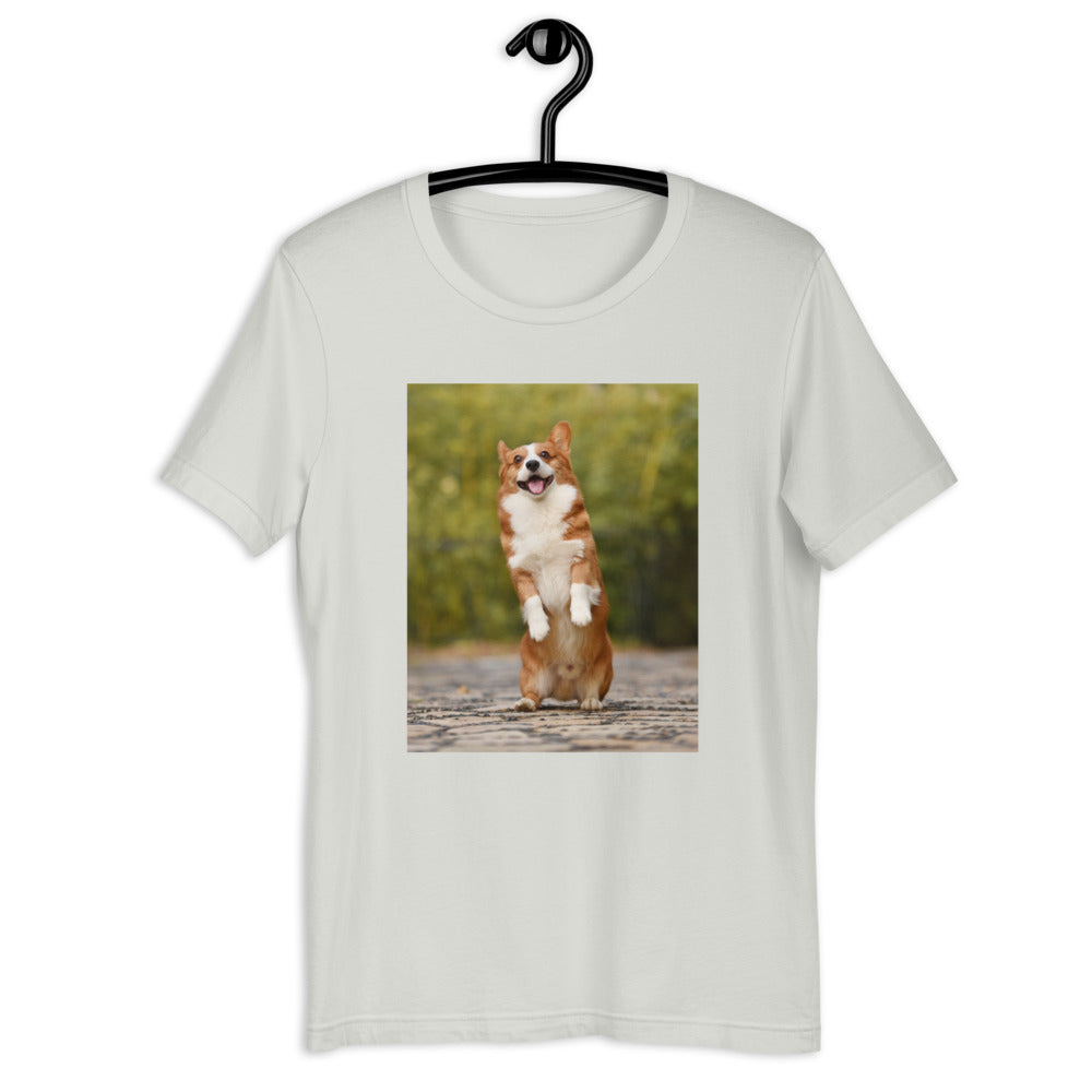 Standing-corgi 半袖ユニセックスTシャツ
