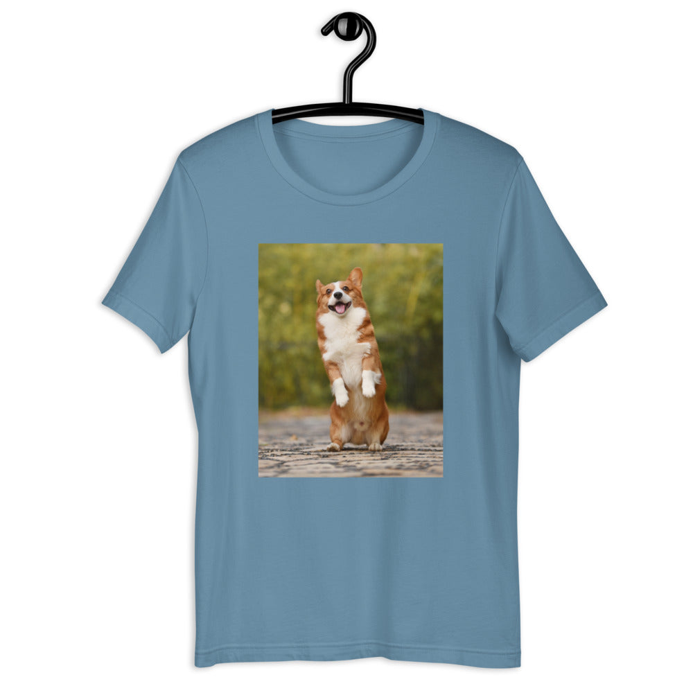 Standing-corgi 半袖ユニセックスTシャツ