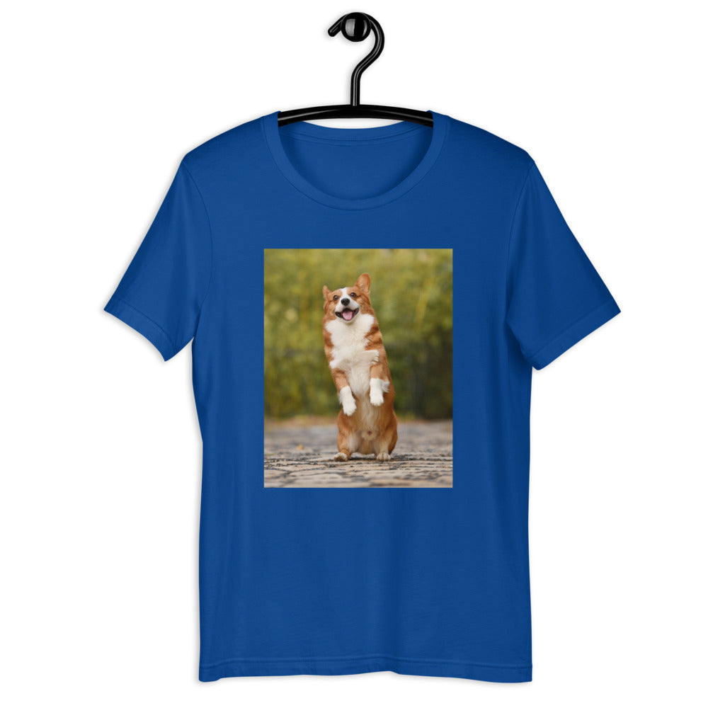 Standing-corgi 半袖ユニセックスTシャツ
