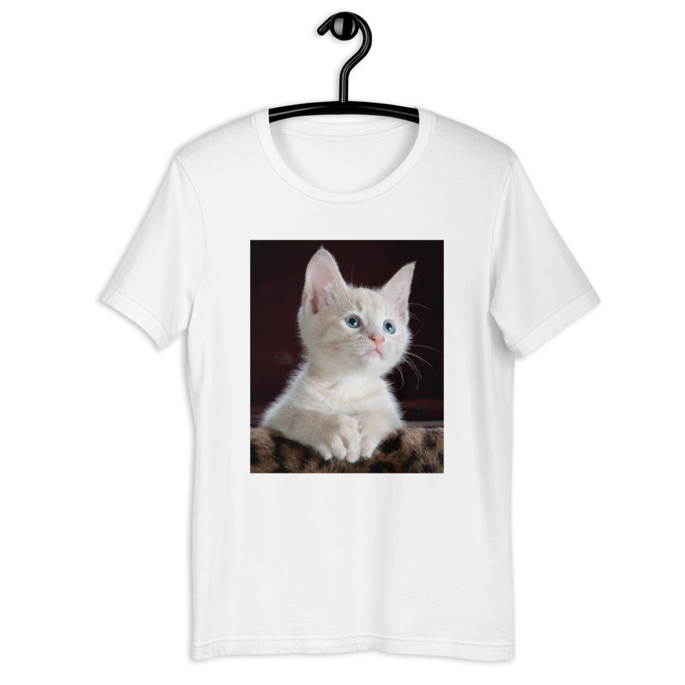 Kitten-looking-up 半袖ユニセックスTシャツ