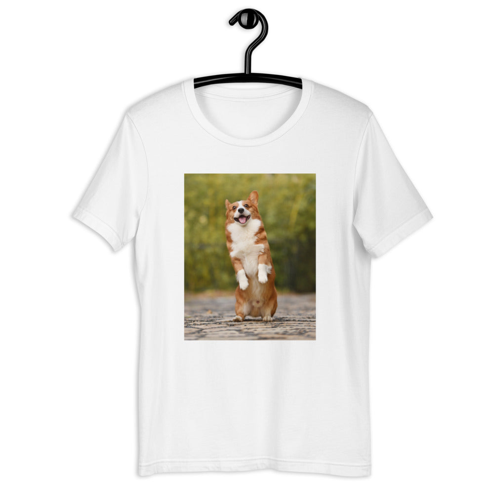 Standing-corgi 半袖ユニセックスTシャツ