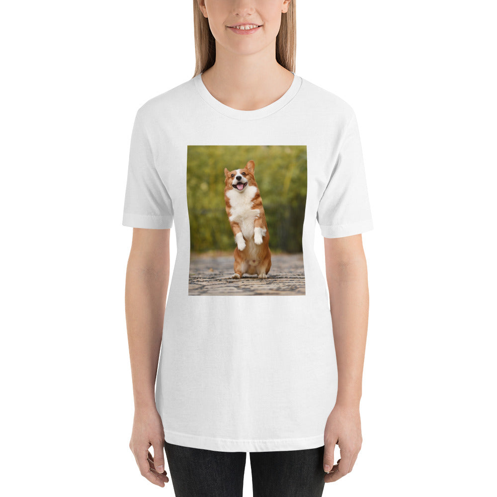 Standing-corgi 半袖ユニセックスTシャツ