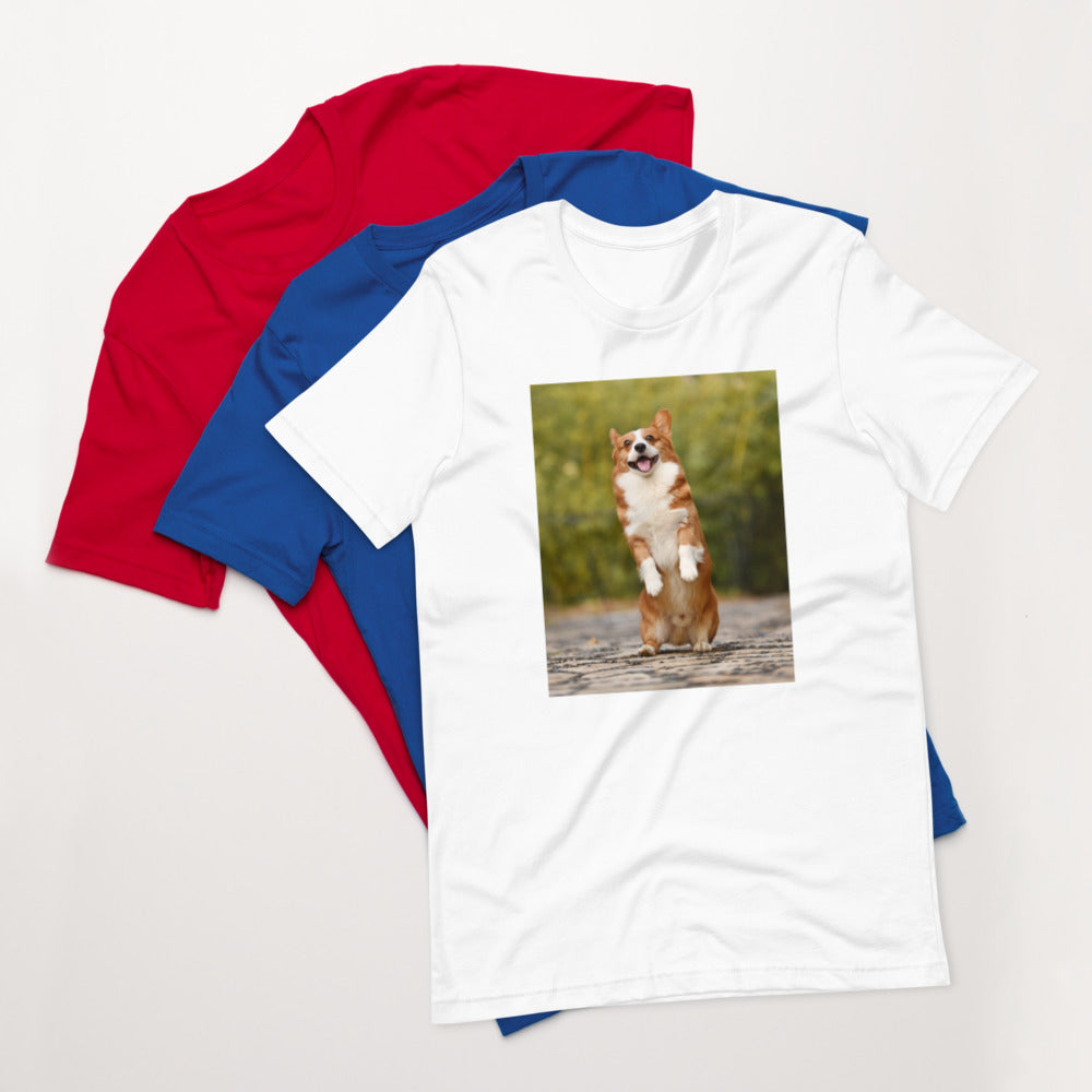 Standing-corgi 半袖ユニセックスTシャツ