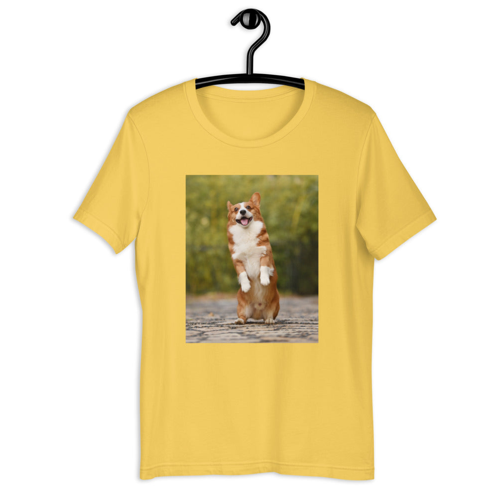 Standing-corgi 半袖ユニセックスTシャツ