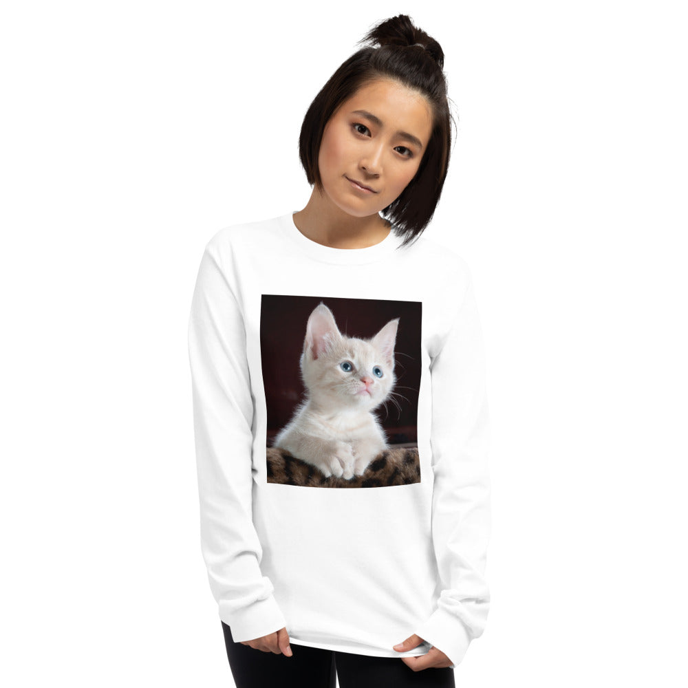 Kitten-looking-up メンズ長袖Tシャツ