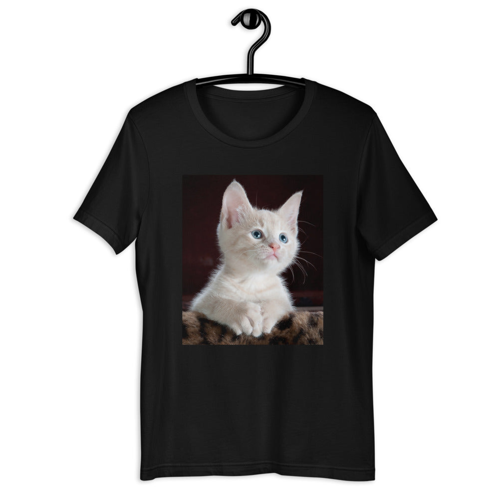Kitten-looking-up 半袖ユニセックスTシャツ - hiromiyastore