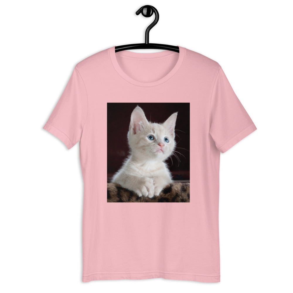 Kitten-looking-up 半袖ユニセックスTシャツ