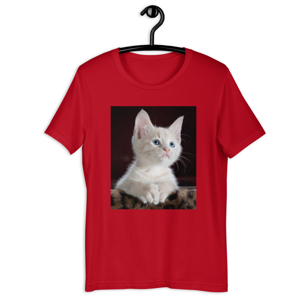 Kitten-looking-up 半袖ユニセックスTシャツ